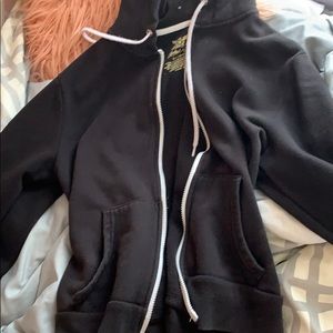 plain black zip up jacket